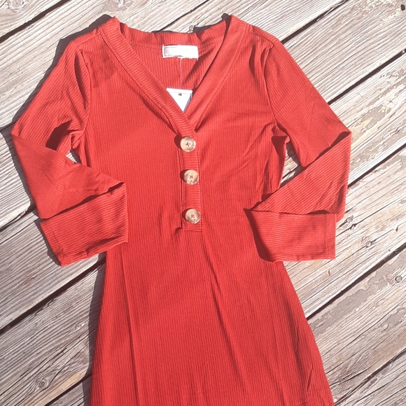 🧡 No Comment Womens Ribbed Dress - Picture 2 of 6